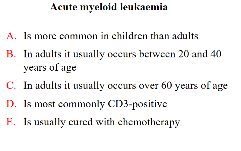 <p>- usually occurs in adults over 60 years of age</p>