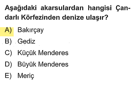 <p>Ege'deki akarsuların döküldüğü yerler spesifiktir. Bakırçay, İzmir'in kuzeyindeki Çandarlı Körfezi'ne dökülür.</p>