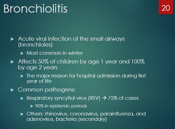 <p>RSV (75% of cases) </p>