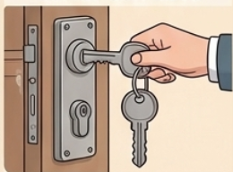 <p>cerrar con llave, atrancar</p>