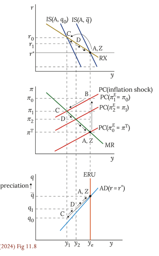 <p>positive inflation shock with policy response (vertical ERU)</p>