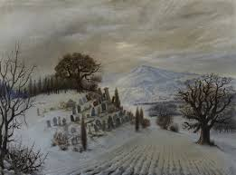 <p><strong>Otto Dix, Judenfriedhof in Radegg im Winter mit Hohenstoffeln, 1935</strong><span> </span></p>