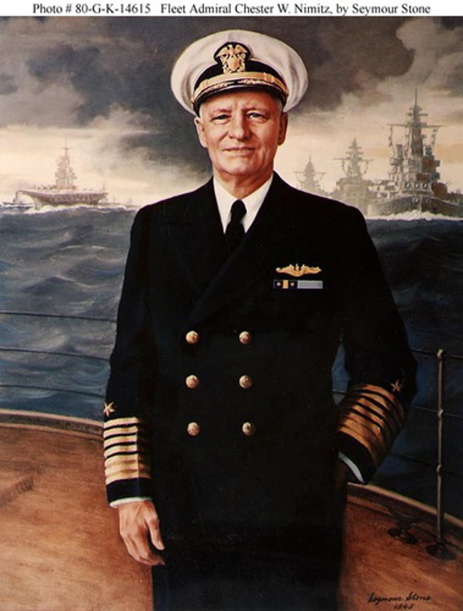 <p>U.S. Admiral during WWII, the commander of American naval forces in the Pacific. He took action to defend the island of Midway from the Japanese. On June 3, 1942, his scout planes found the Japanese fleet. The Americans sent torpedo planes and dive bombers to the attack. The Japanese were caught with their planes still on the decks of their carriers. The results were devastating. By the end of the Battle of Midway, the Japanese had lost four aircraft carriers, a cruiser, and 250 planes.</p>