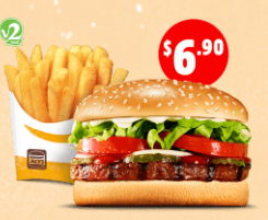 <p>Plant based whopper and medium chips</p>