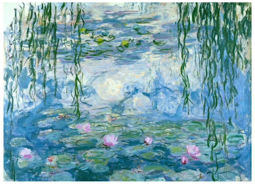 <p>The water represents the turbulences of life, whereas the lilies represent stabilization.<br></p>