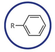 <p>(-yl benzene), aromatic compound (has an unsaturated ring), ex. ethyl benzene</p>