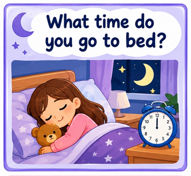 <p>What time do you go to bed?</p>