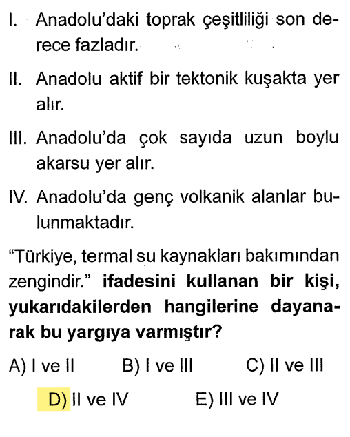 <p>Termal sular (sıcak sular) fay hatlarıyla ve volkanizmayla ilgilidir. Türkiye'nin <strong>aktif bir tektonik kuşakta</strong> olması (faylar) ve <strong>genç volkanik alanların</strong> bulunması, yer altındaki ısının yüzeye çıkmasını sağlar.</p>