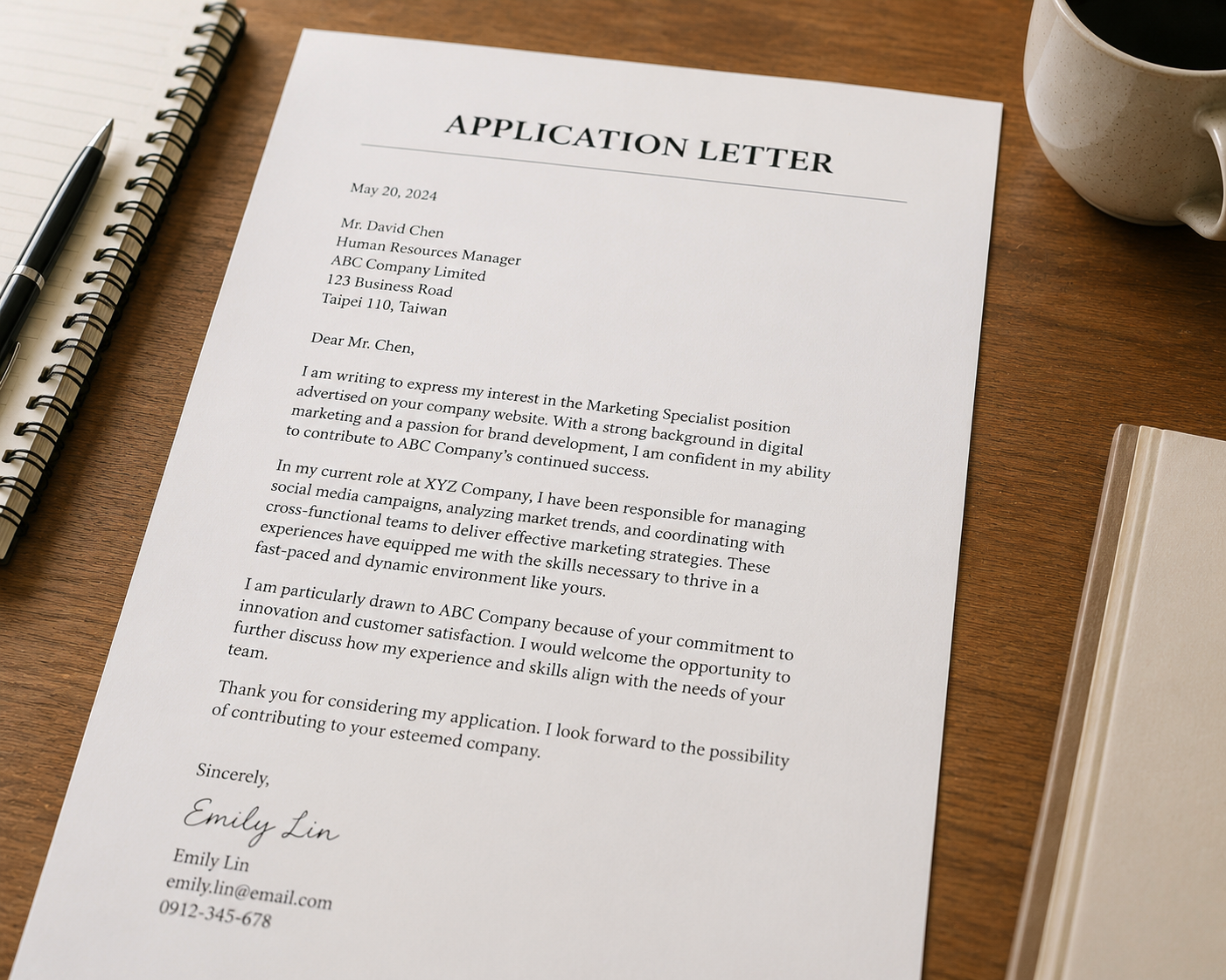 <p>application letter (noun phrase)</p>