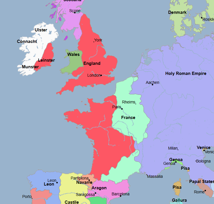 <ul><li><p>20th King of England and 1st King of the House of Plantagenet</p><ul><li><p>He and his allies did homage to his predecessor, at Winchester</p></li></ul></li><li><p>He acquired vast territories in France for England by his marriage</p><ul><li><p>He added Aquitaine and Gascony to his growing empire in France</p></li><li><p>However, his sons were never satisfied with their shares</p></li></ul></li><li><p>He was known for his feud with St. Thomas Becket of Canterbury</p><ul><li><p>He had St. Thomas Becket installed at Canterbury, believing he was getting a docile cleric</p></li><li><p>Anything but that, Becket</p><ul><li><p>Became a firm upholder of ecclesiastical privileges</p></li><li><p>Told the namesake he had no right to judge him</p></li><li><p>Publicly denounced the namesake’s having his son and heir crowned in Westminster Abbey with the assistance of six bishops, all of whom he excommunicated</p></li><li><p>In response, the namesake cried out “Who will free me from this turbulent priest?” and ordered him to be murdered by four knights of the royal household</p></li><li><p>This effectively heightened the conflict between secular and papal authority</p></li></ul></li></ul></li><li><p>He helped assemble troops for the Third Crusade along with Frederick Barbarossa of the Holy Roman Empire and Philip Augustus of France</p></li><li><p>He was succeeded by his son and namesake successor</p><ul><li><p>His last words to his son upon dying were “God grant that I may not die till I have had a fitting revenge on you”</p></li></ul></li></ul><p></p>