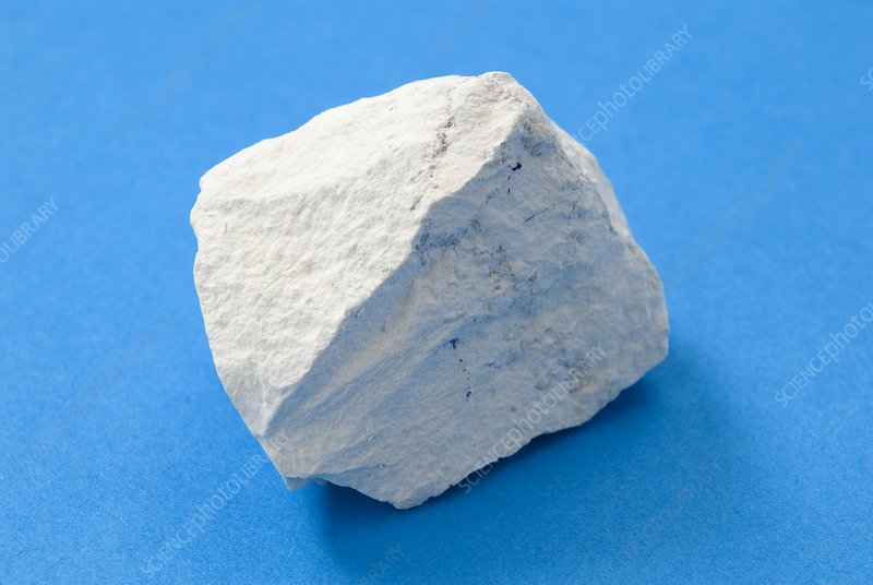 <p>soft and powdery, white in color, and reacts with acid </p>