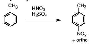 <p>You nitrate the ring at the para or ortho position. </p>