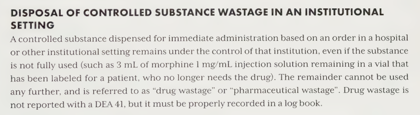 <p>NO! (happens when the dr. orders for admin to a patient and the CS isn’t entirely administered—> waste is created during the normal process of patient care)</p>