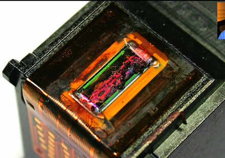 <p><strong>A:</strong> Clogged or dirty print heads</p>