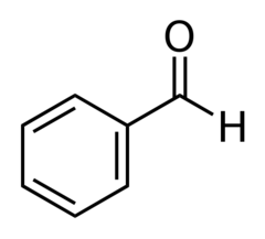 <p>A benzene ring with an aldehyde</p>