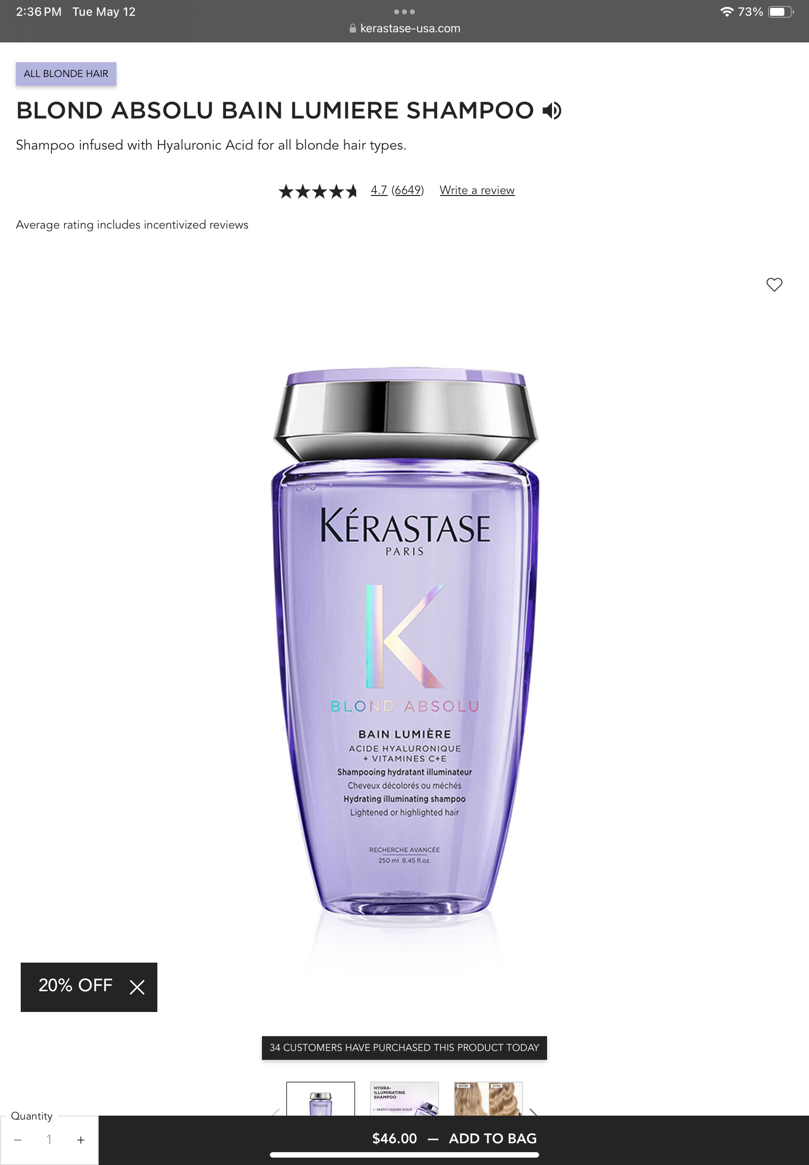 <p>Blond absolu Bain lumiere shampoo</p>