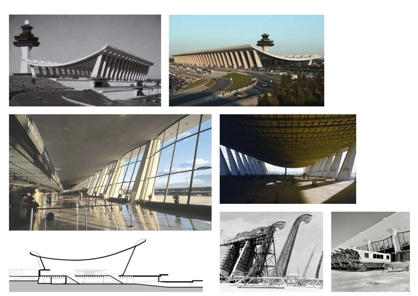 <p>15) Eero Saarinen, Dulles International Airport, Main Terminal, Chantilly (VA), USA, 1961</p>