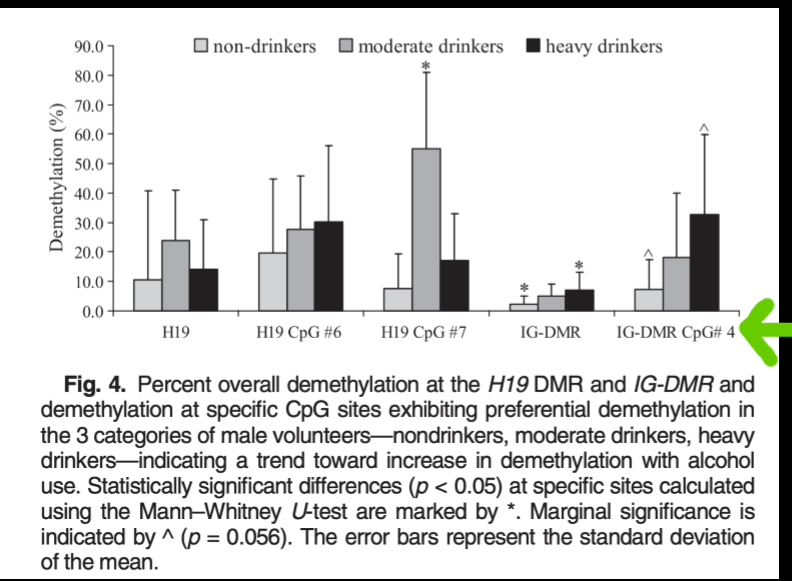 <p>alters DNA methylation in sperm in genes that regulate fetal growth</p>