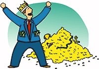 <p>to make a lot of money in a short time effortlessly</p><p>= make a mint/fortune/a packet</p>