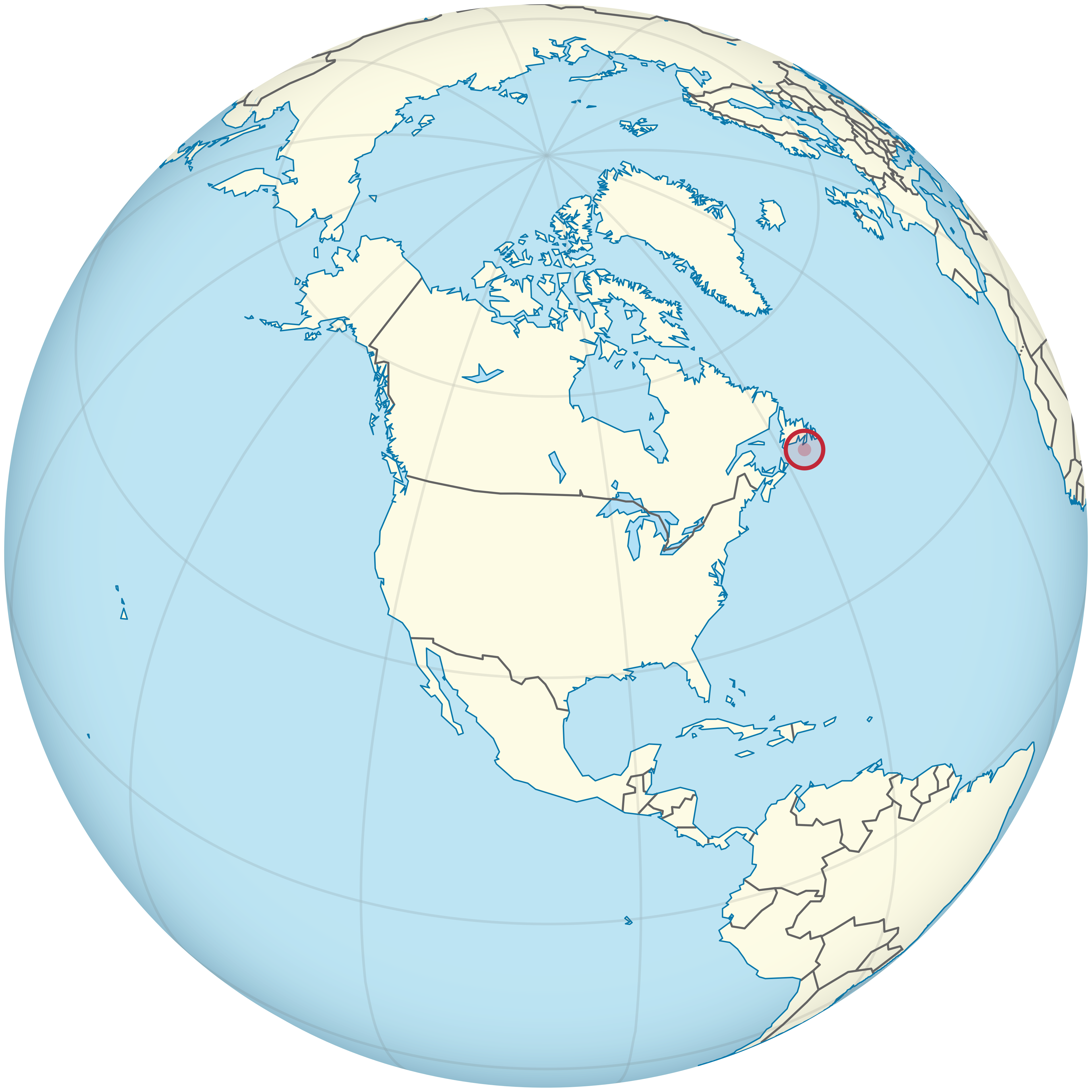 <p>Region: Northern America</p><p>Location: SE of Canada, south of Newfoundland (North Atlantic Ocean)</p>