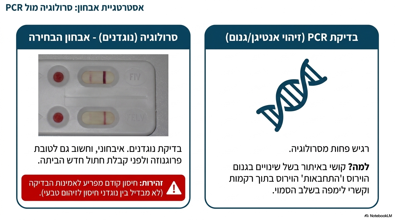 <p></p><ul><li><p><strong>בדיקת פי.סי.אר:</strong> <strong>רגישה פחות מהבדיקה הסרולוגית</strong> בשל שינויים תכופים שחלים בגנום של הווירוס ונטייתו "להתחבא" ברקמות השונות.</p></li></ul><p></p>