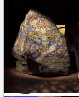 <p>The birth certificate of Denmark, erected by King Haraldr (Harald Bluetooth); also describes that Denmark was Christian at this point in time. “King Haraldr ordered this monument made in memory of Gormr, his father, and in memory of Þyra, his mother; that Haraldr who won for himself all of Denmark and Norway and made the Danes Christian”.</p>