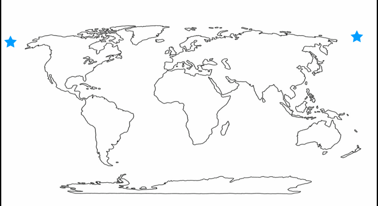 <p>Tip to remember: Between Russia and Alaska</p>