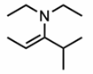 <p>double bond forms on less substituted end for ketones</p>