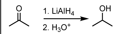 <p>Will turn the ketone into a secondary alcohol </p>