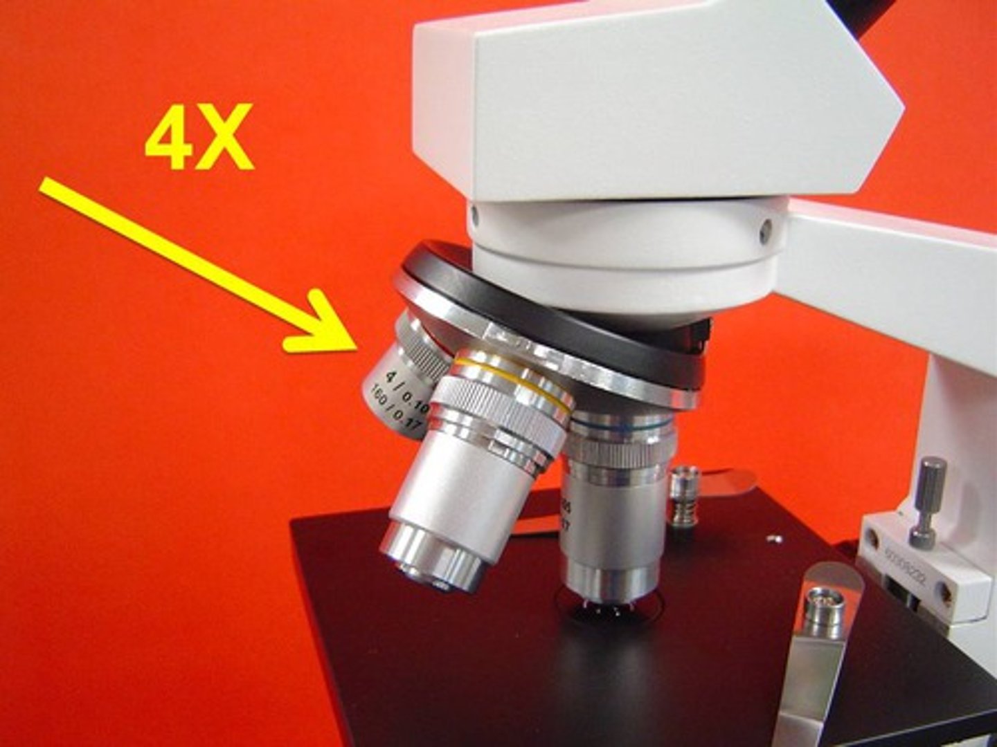 <p>Power of the low power objective lens</p>
