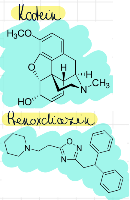 <p>kodein <br>prenoxdiazin (Libexin)</p>