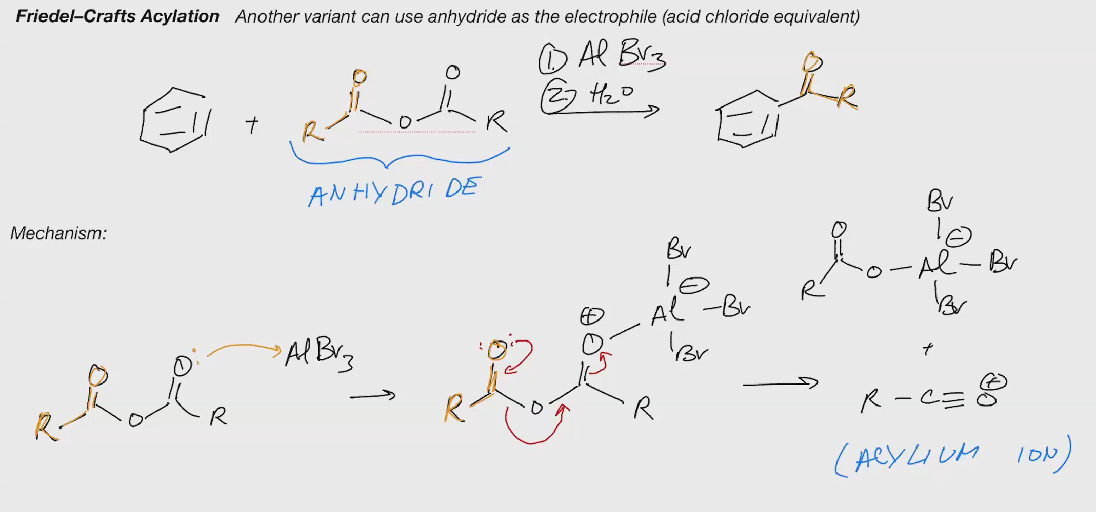 <p>Friedel craft acylation (ACID CHLORIDE)</p>