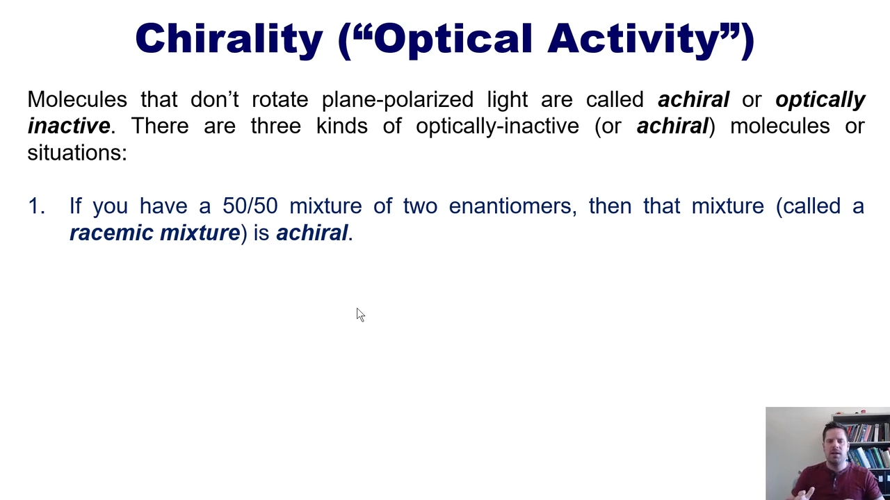 <p>molecules that dont rotate plane polarized light</p>