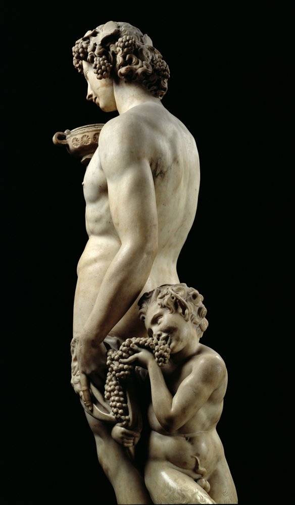 <p>Michelangelo Buonarroti, Bacchus, 1496-97, marble</p>