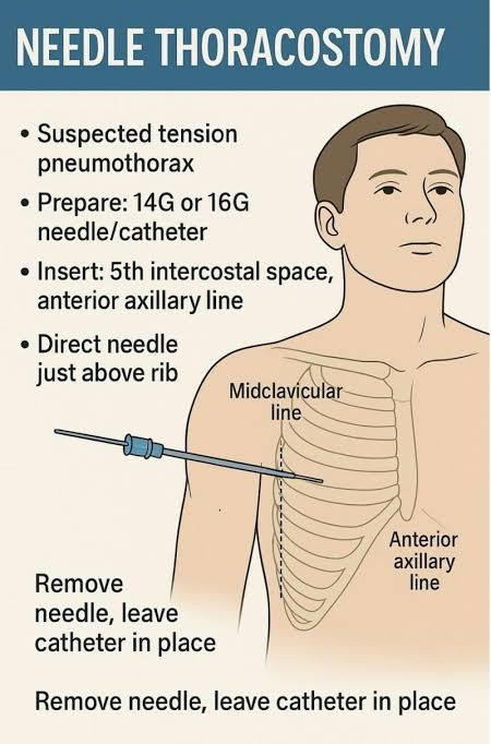 <p>Immediate needle thoracostomy (or finger thoracostomy/chest tube placement). Do not delay for a chest X-ray. </p>