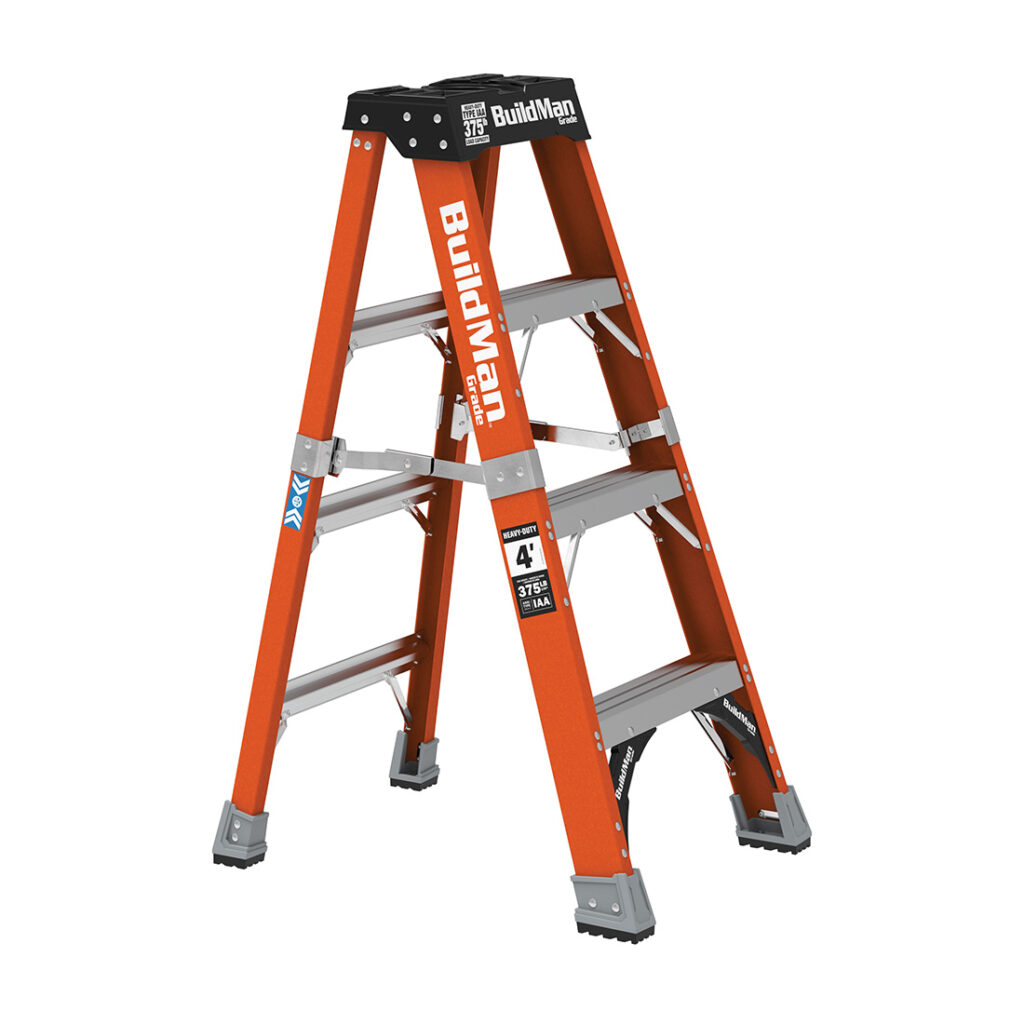 <p><span style="color: rgb(255, 255, 255);">Self-supporting A-frame folding access tool designed to provide safe elevation for indoor and outdoor work, allowing users to reach higher areas securely during maintenance or construction.</span></p>