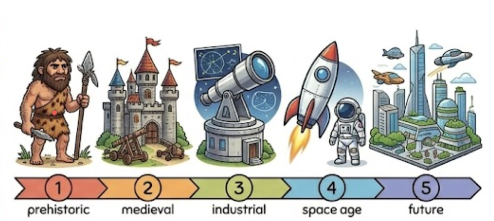 <p>era (n): a period of time of which particular events or stages of development are typical</p>