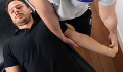 <p>High-velocity thrust technique for joint mobilization.</p>