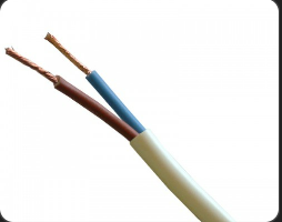 <p>Use:<br>Used for appliances that do not require an earth connection (Class II equipment), such as table lamps or small household devices.</p><p>Construction:<br>Contains two stranded copper conductors, each insulated with PVC insulation, enclosed within a PVC outer sheath.</p>