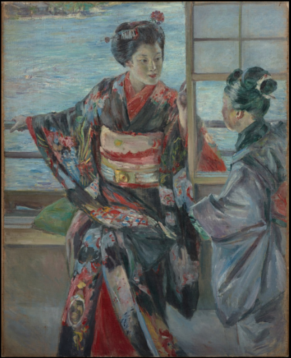 <p>describe the overall composition of the Maiko girl print and its significance </p>