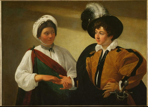 <p>Caravaggio, <em>Fortune Teller</em></p>
