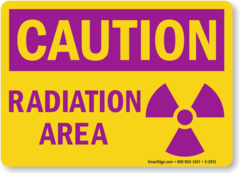 <p>-denote area in which an individual could receive more than 5 mrem (0.05 mSv) in 1 hour at 30 cm from the radiation source</p><p>-commonly seen at the entrances to nuclear medicine labs</p>