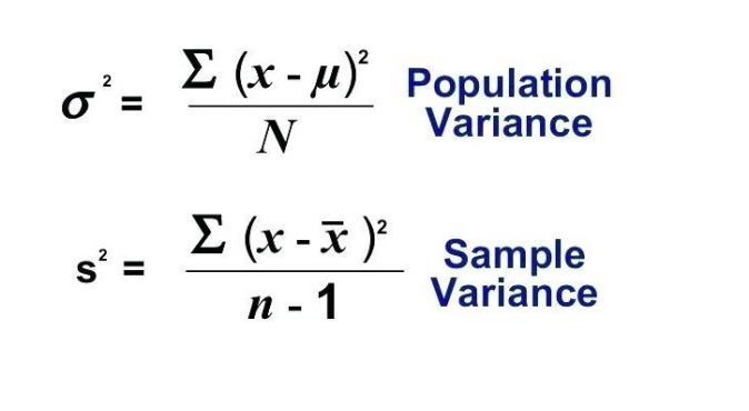 <ul><li><p>variance = SD²</p></li></ul><p></p>