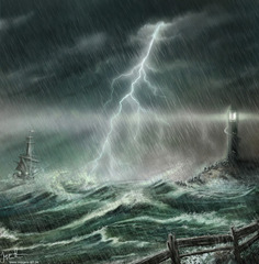 <p>There is a storm</p>