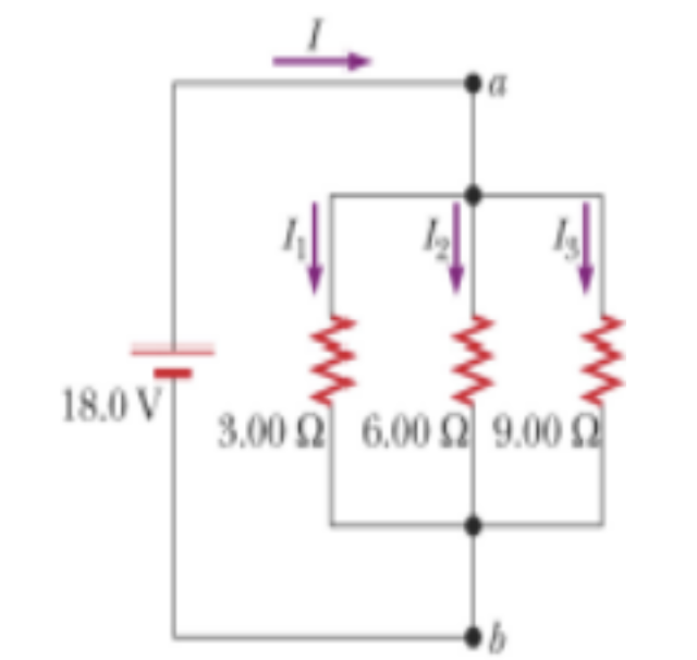 <p><span style="background-color: transparent;">&nbsp;For the circuit below, calculate the equivalent resistance, total current,&nbsp; individual currents and voltages through each of the resistors. Show all&nbsp; your calculations.</span></p>