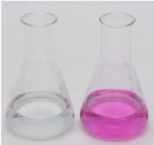 <ul><li><p><span style="background-color: transparent; font-family: "Twentieth Century", sans-serif;">Phenolphthalein is a most common liquid indicator</span></p></li><li><p><span style="background-color: transparent; font-family: "Twentieth Century", sans-serif;">It is clear below pH 8.5 and pink above pH 8.5</span></p></li></ul><p></p>