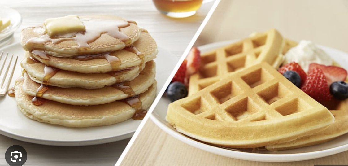 <p>los waffles/ panqueques </p>