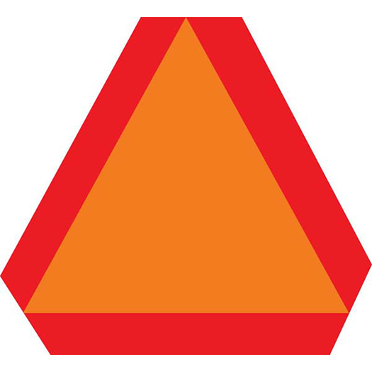 <p>Triangular orange sign</p>