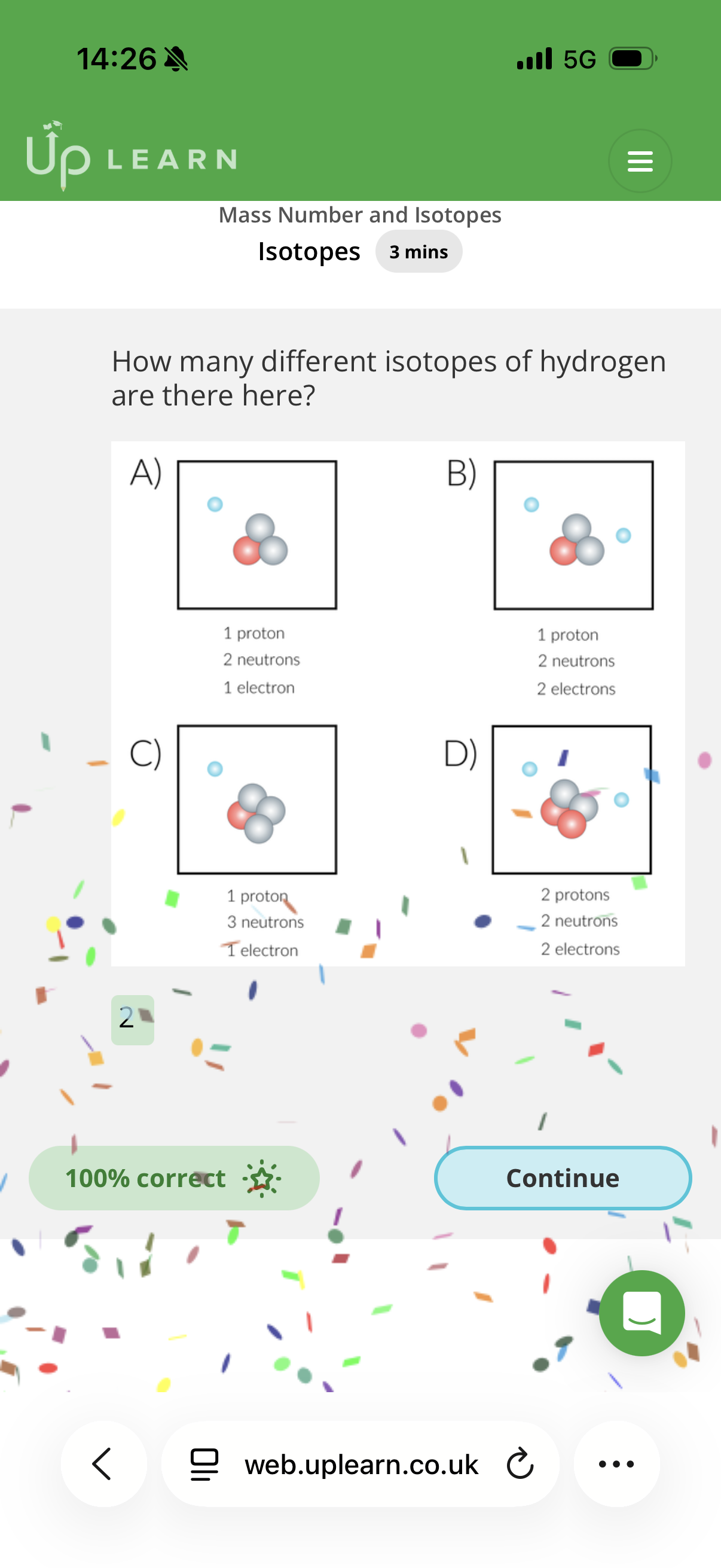 <ol><li><p>Versions of the same element with the same number of protons but different number of neutrons</p></li></ol><p></p>