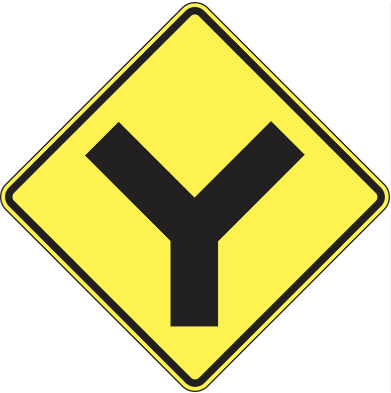 <p>Intersections Ahead Sign: “Y” Intersection</p>